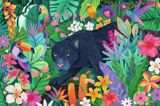 RAVENSBURGER Panther in Flowery Jungle 3000 Pc Puzzle