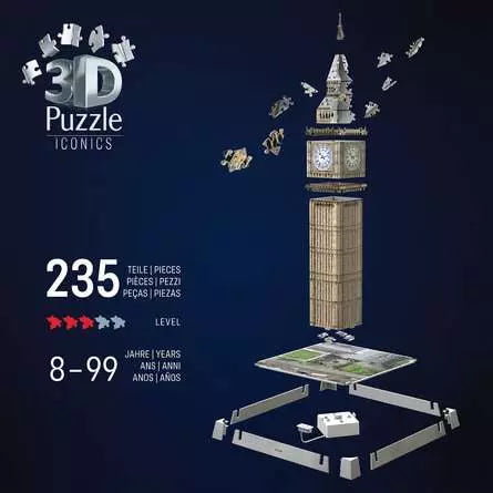 RAVENSBURGER, Iconics 3D, Big Ben- with light, 216 pieces