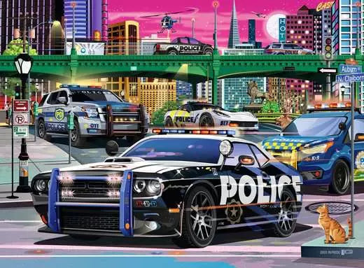 RAVENSBURGER Greg Paprocki: Police on Patrol, Children's puzzle 150 XXL pieces