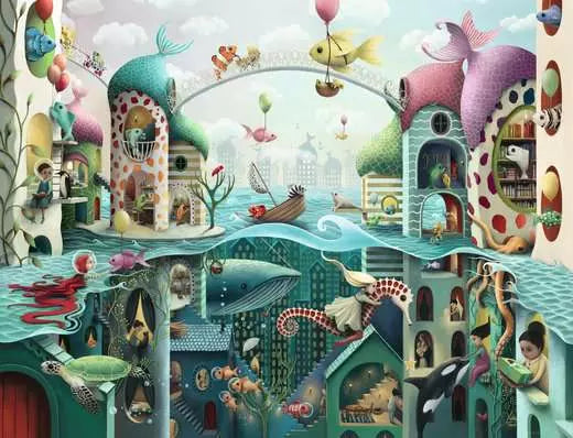 RAVENSBURGER Demelsa Haughton: If Fish Could Walk 2000 pc Puzzle