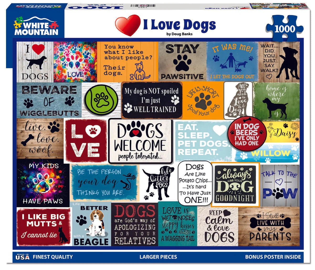 WHITE MOUNTAIN I Love Dogs (1926pz) 1000 PCS