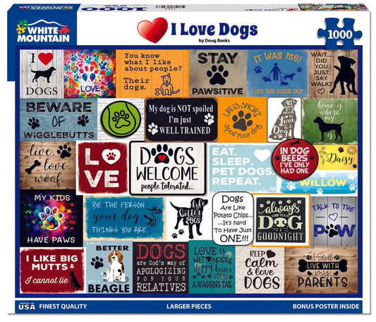 WHITE MOUNTAIN I Love Dogs (1926pz) 1000 PCS