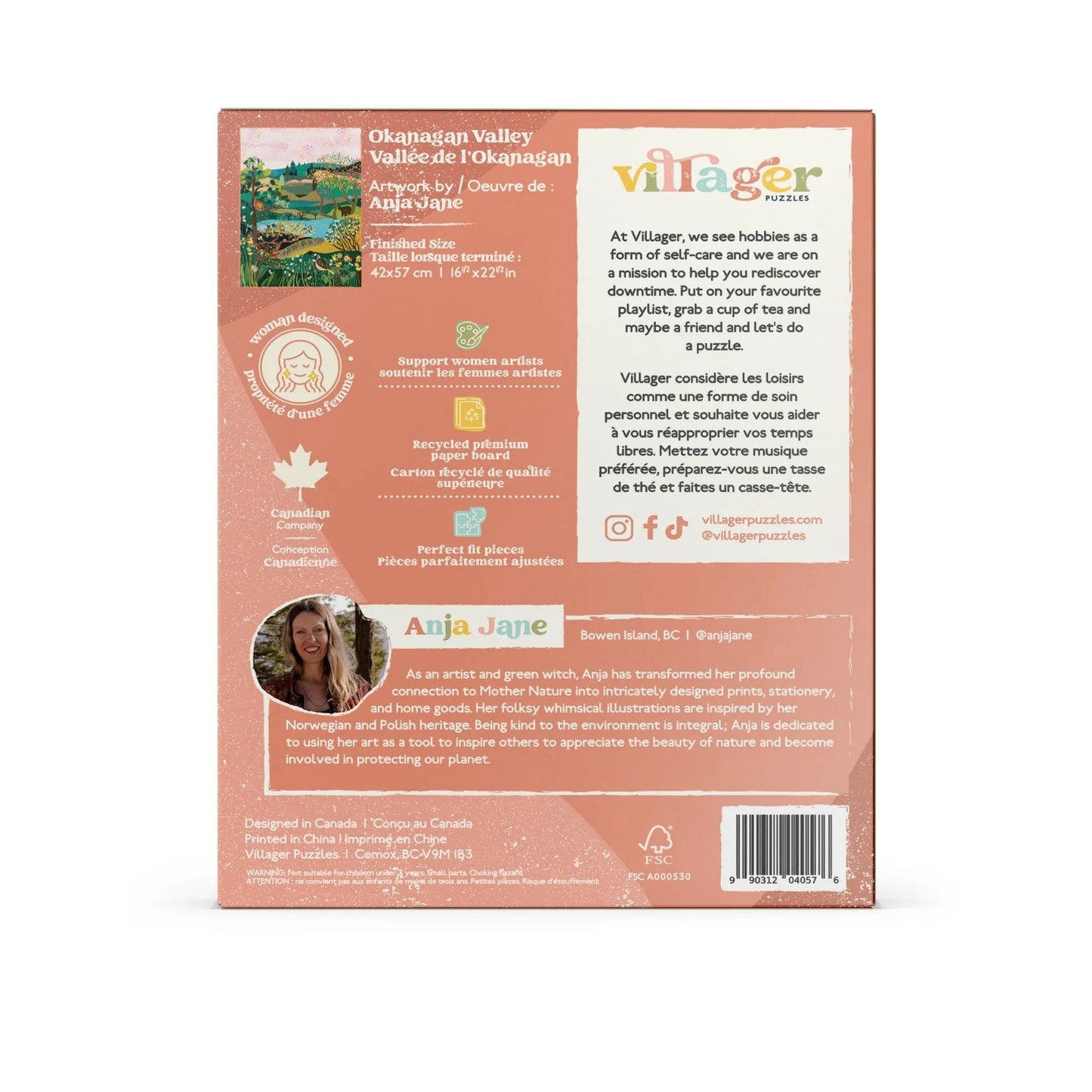 VILLAGER Okanagan Valley | 500-Piece Puzzle for Adults | Designed in Canada by Anja Jane