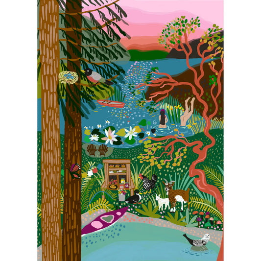 VILLAGER Salt Spring Island Swim | 1000-Piece Puzzle for Adults | Designed in Canada by Anja JaneC