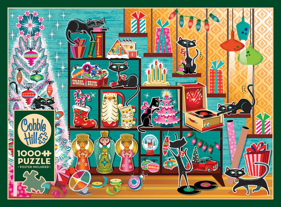 COBBLE HILL Christmas Cats | 1000 Piece
