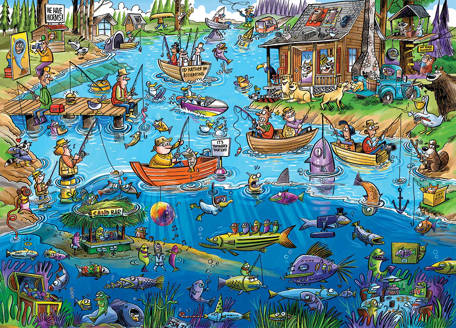 COBBLE HILL DoodleTown: Gone Fishing | 1000 Piece