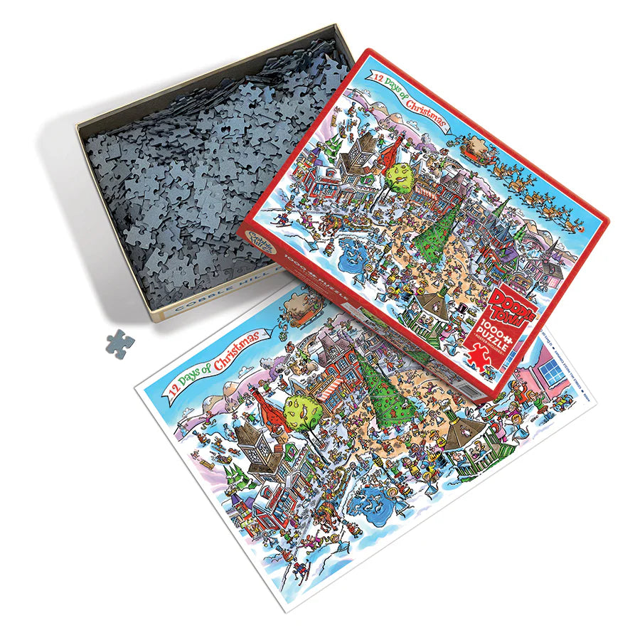 COBBLE HILL DoodleTown: 12 Days of Christmas | 1000 Piece