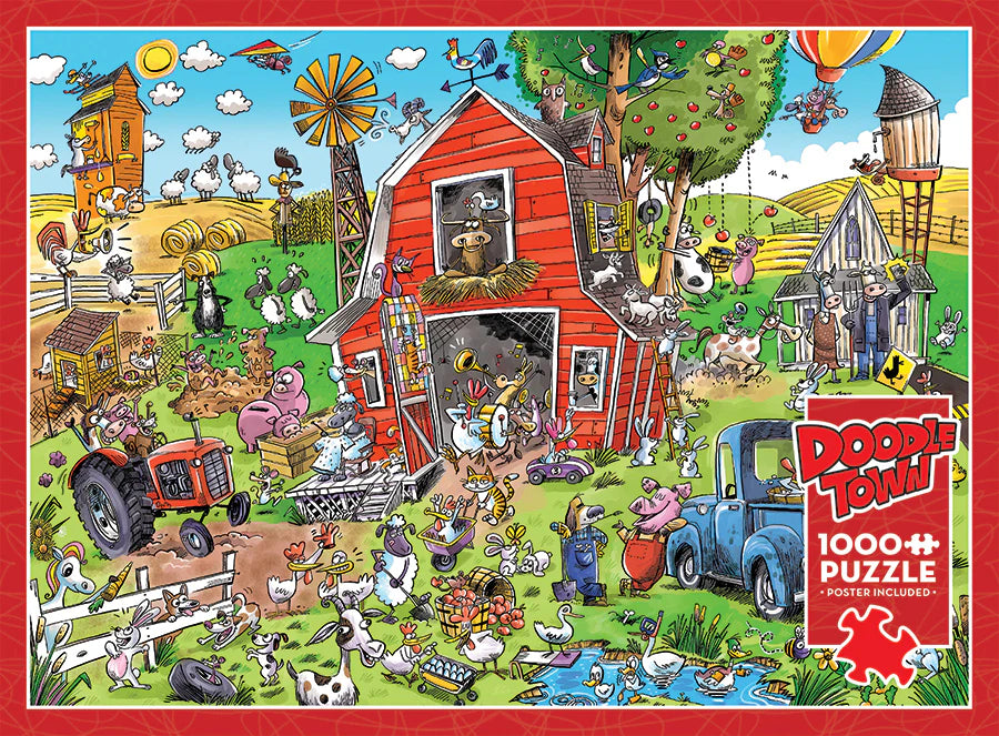 COBBLE HILL DoodleTown: Farmyard Folly | 1000 Piece