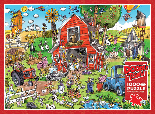 COBBLE HILL DoodleTown: Farmyard Folly | 1000 Piece