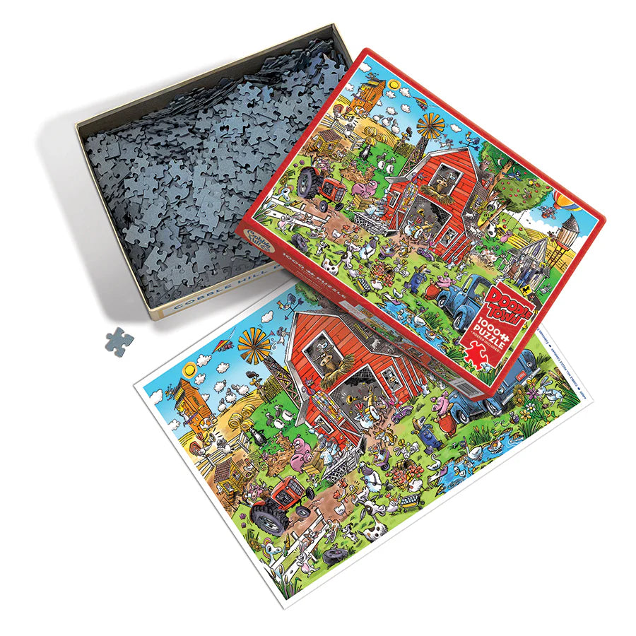 COBBLE HILL DoodleTown: Farmyard Folly | 1000 Piece