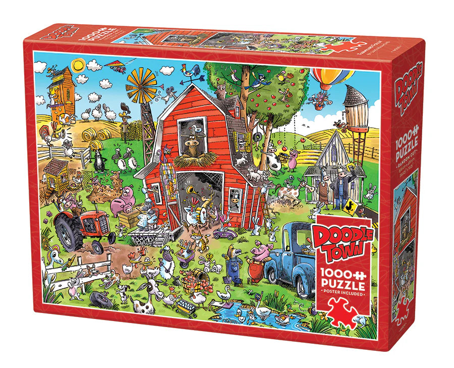 COBBLE HILL DoodleTown: Farmyard Folly | 1000 Piece