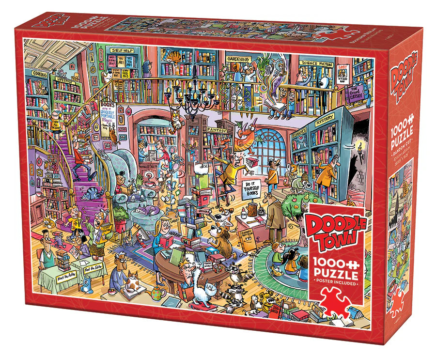 COBBLE HILL DoodleTown: Bookshop Bedlam | 1000 Piece