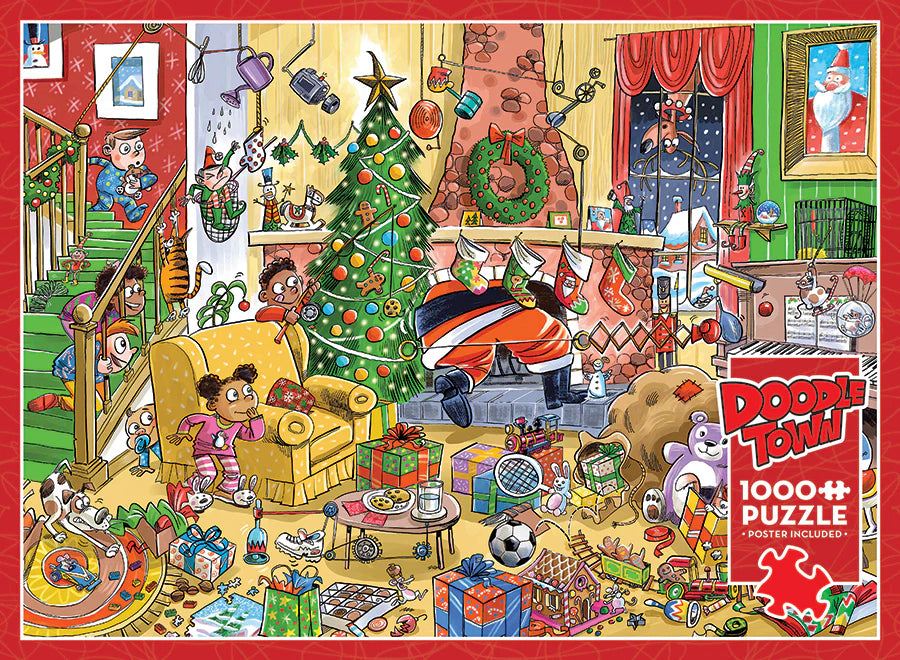 COBBLE HILL DoodleTown: Catching Santa | 1000 Piece