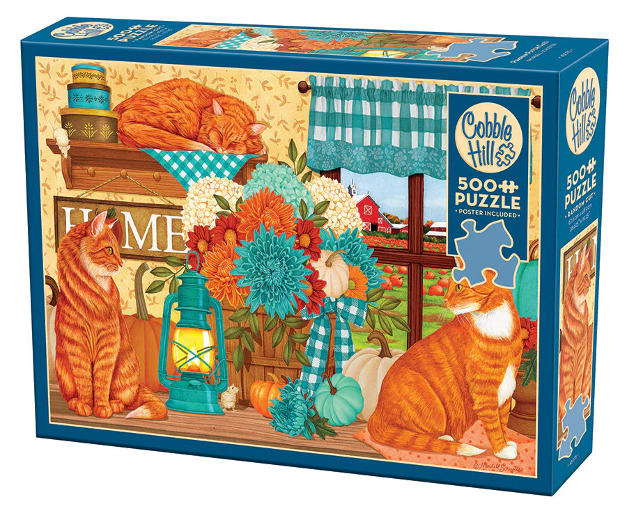 COBBLE HILL Pumpkin Patch Cats | 500 Piece