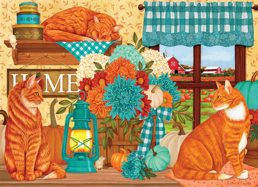COBBLE HILL Pumpkin Patch Cats | 500 Piece