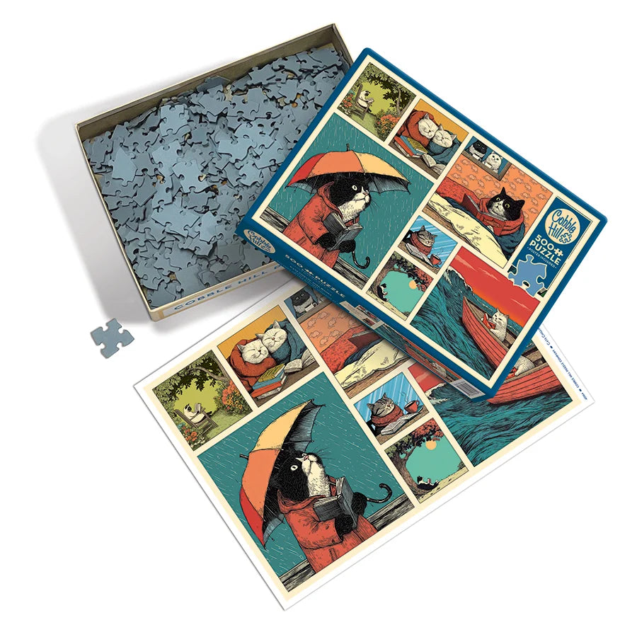 COBBLE HILL Cats Chillin With Books | 500 Piece