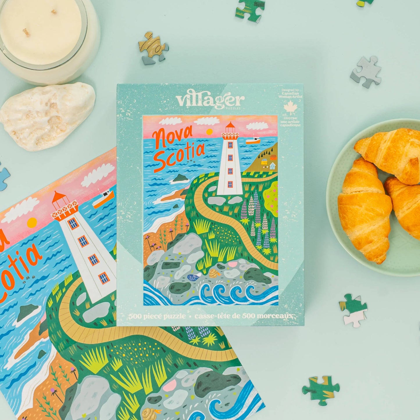 VILLAGER Nova Scotia Shores | 500-Piece Puzzle for Adults | Designed in Canada by Alysha Dawn Puopolo