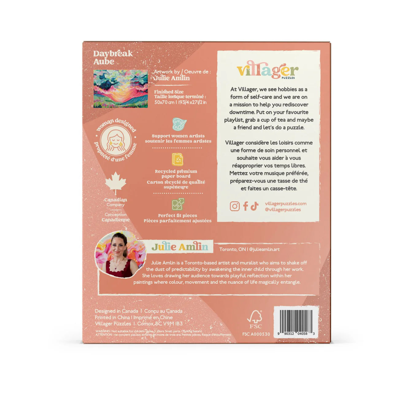 VILLAGER Daybreak | 1000-Piece Puzzle for Adults | Designed in Canada by Julie Amlin