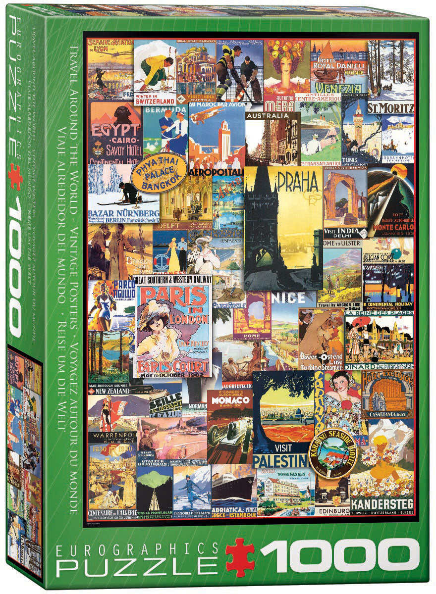 EuroGraphics Travel Around the World Vintage Posters 1000-Piece Puzzle
