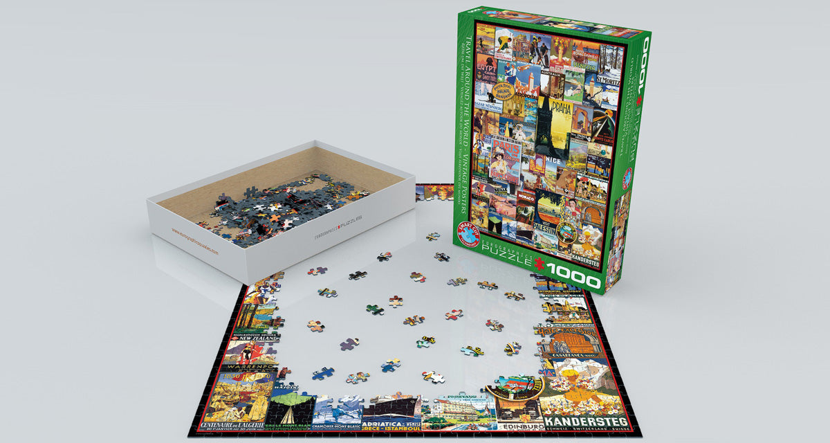 EuroGraphics Travel Around the World Vintage Posters 1000-Piece Puzzle