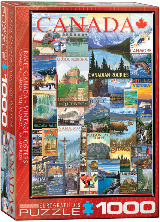 EuroGraphics Travel Canada Vintage Posters 1000-Piece Puzzle