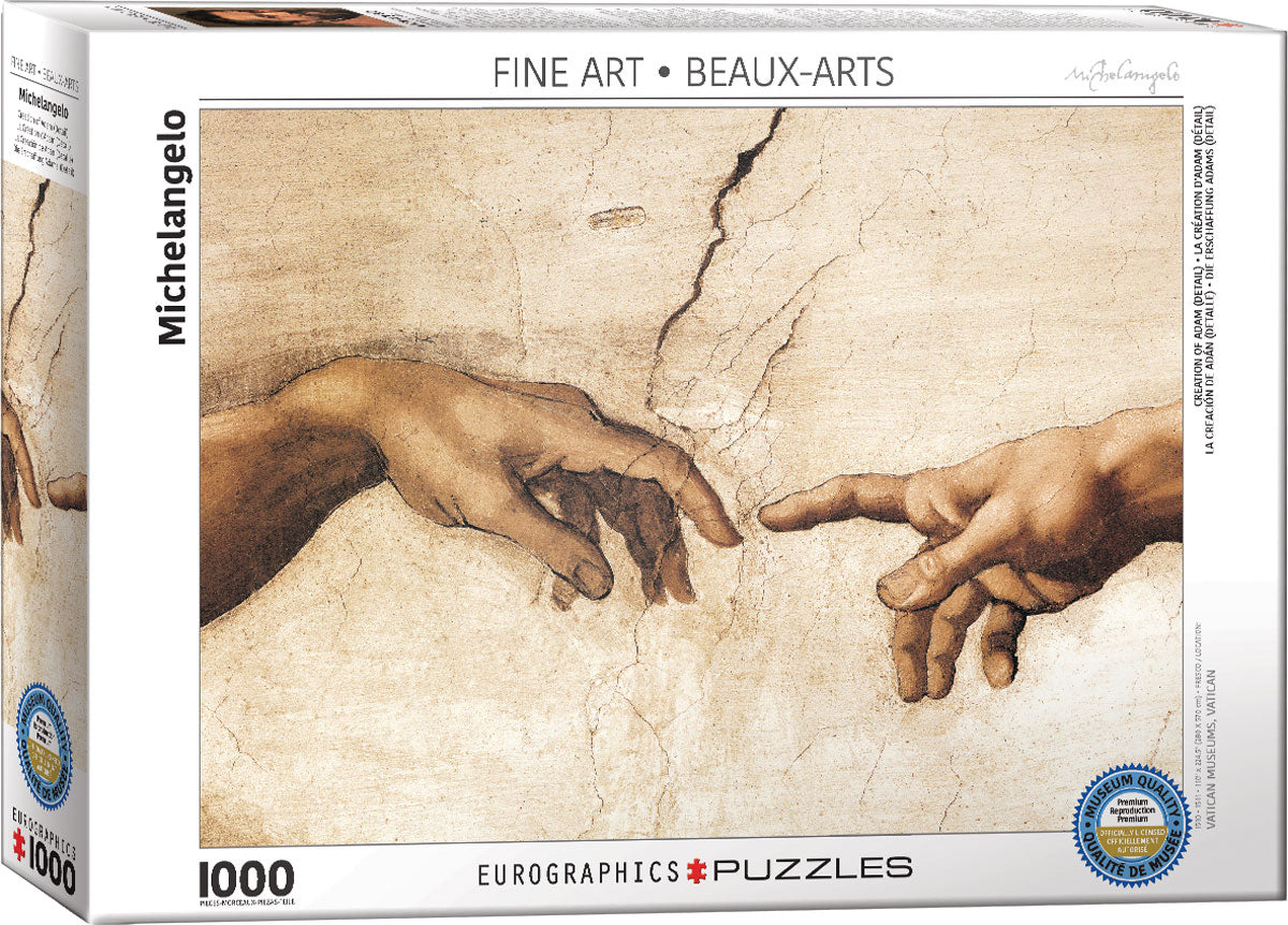 EUROGRAPHICS Creation of Adam (Detail) by Michelangelo 1000-Piece Puzzle