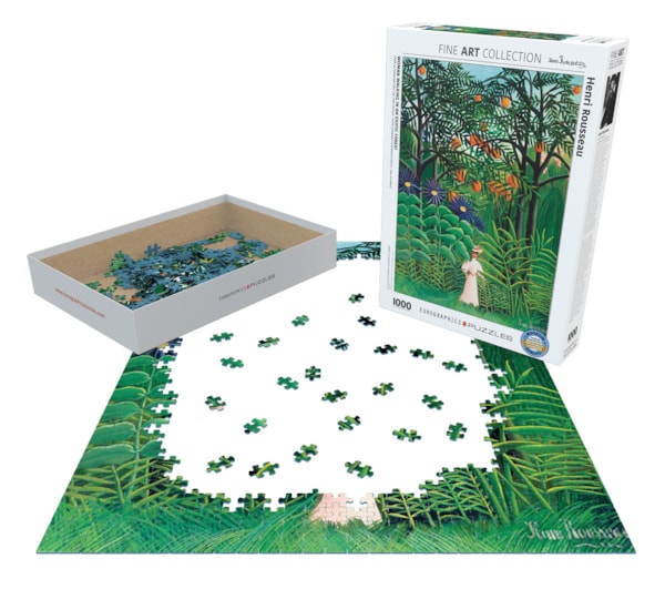 Eurographics Woman in an Exotic Forest- Dinosaurs of the Cretaceous Period 1000-Piece Puzzle