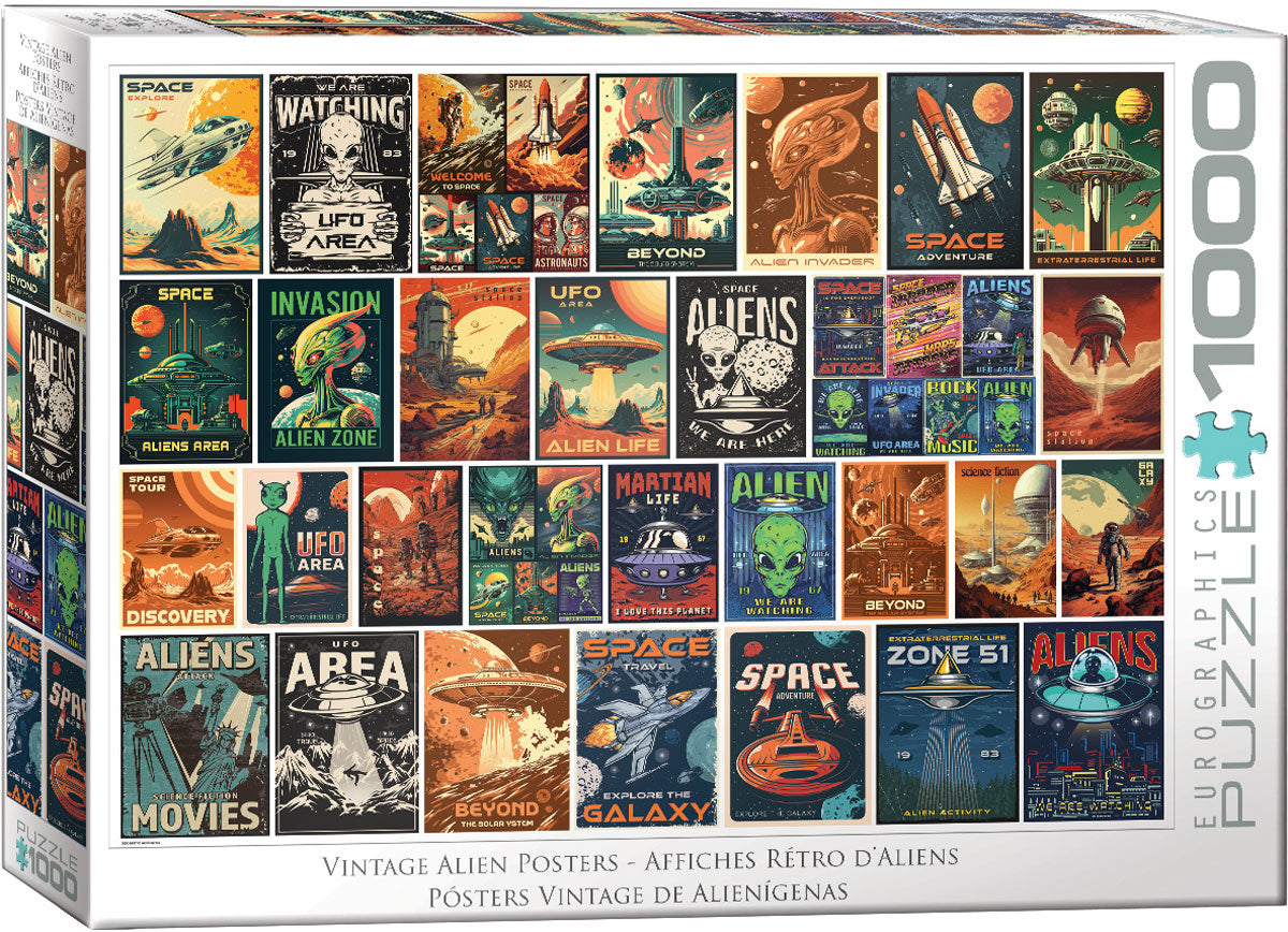 Eurographics Vintage Alien Posters 1000 piece Puzzle
