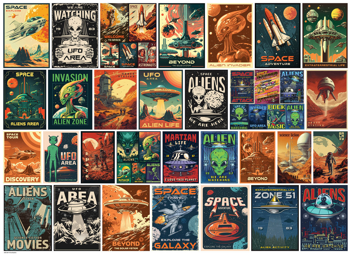 Eurographics Vintage Alien Posters 1000 piece Puzzle