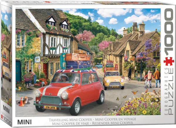 Eurographics Traveling Mini Cooper 1000 piece Puzzle.