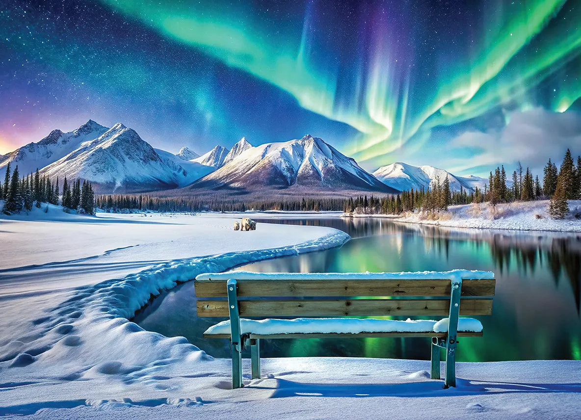 Eurographics Yukon Aurora Borealis 1000 piece Puzzle.