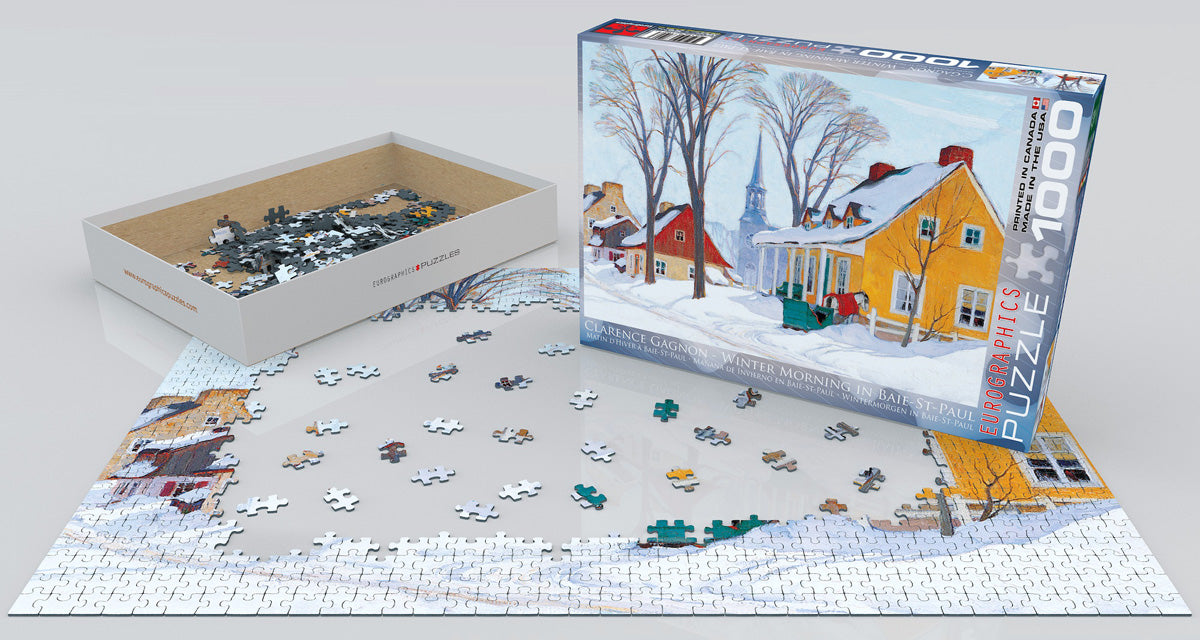 EUROGRAPHICS Winter Morning in Baie-St-Paul by Clarence Gagnon 1000-Piece Puzzle