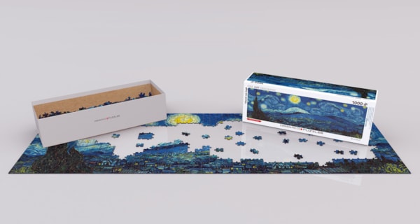 Eurographics Starry Night Panorama (Expanded from original) by Vincent van Gogh 1000-Piece Puzzle
