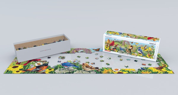 Eurographics Backyard Birds Panoramic 1000-Piece Puzzle