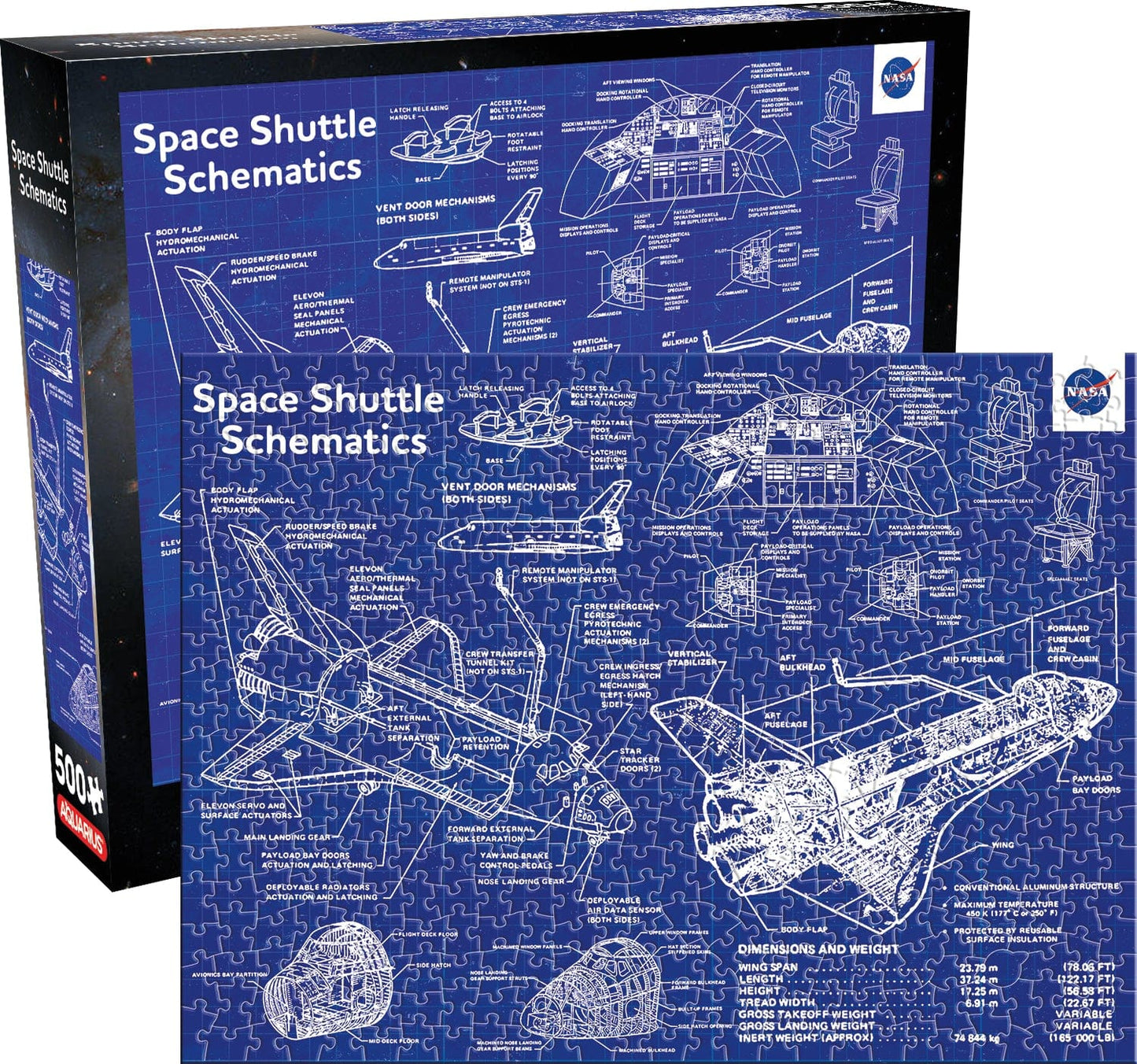 AQUARIUS NASA – Shuttle Schematic 500 Piece Jigsaw Puzzle