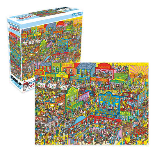 AQUARIUS Where’s Waldo Wild Wild West 1000 Piece Jigsaw Puzzle (8×8 Box)