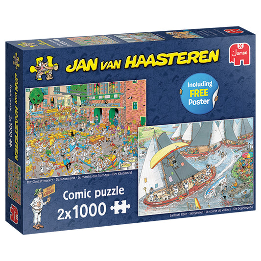 JUMBO  Jan van Haasteren JVH The Cheese Market & Sailboat Race, 2 X1000 pcs