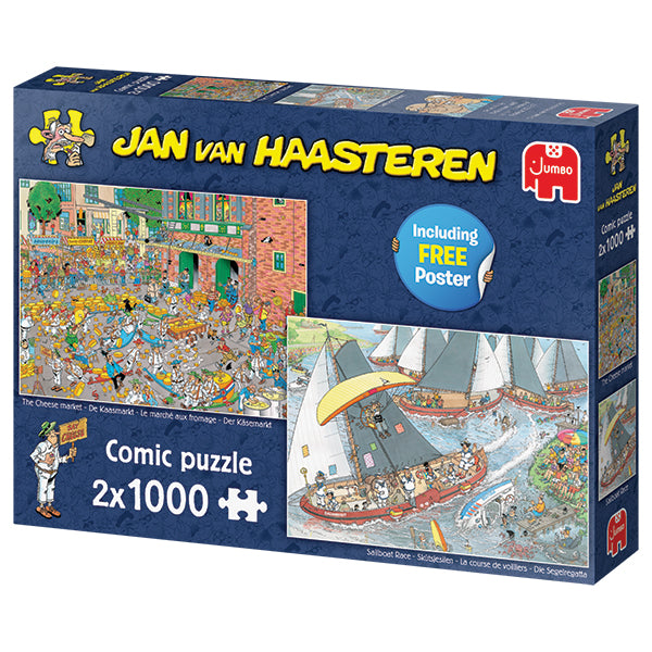JUMBO  Jan van Haasteren JVH The Cheese Market & Sailboat Race, 2 X1000 pcs