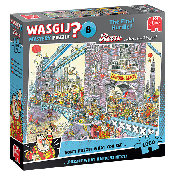 JUMBO Wasgij Mystery Retro 8, The Final Hurdle! 1000pcs