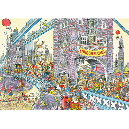 JUMBO Wasgij Mystery Retro 8, The Final Hurdle! 1000pcs