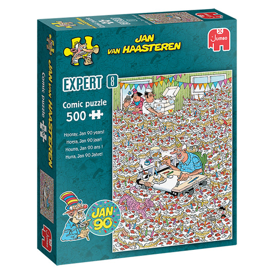 JUMBO Jan van Haasteren JvH EXPERT 8, Hooray Jan 90 years! 500 pcs