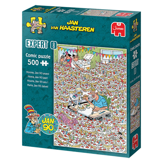 JUMBO Jan van Haasteren JvH EXPERT 8, Hooray Jan 90 years! 500 pcs