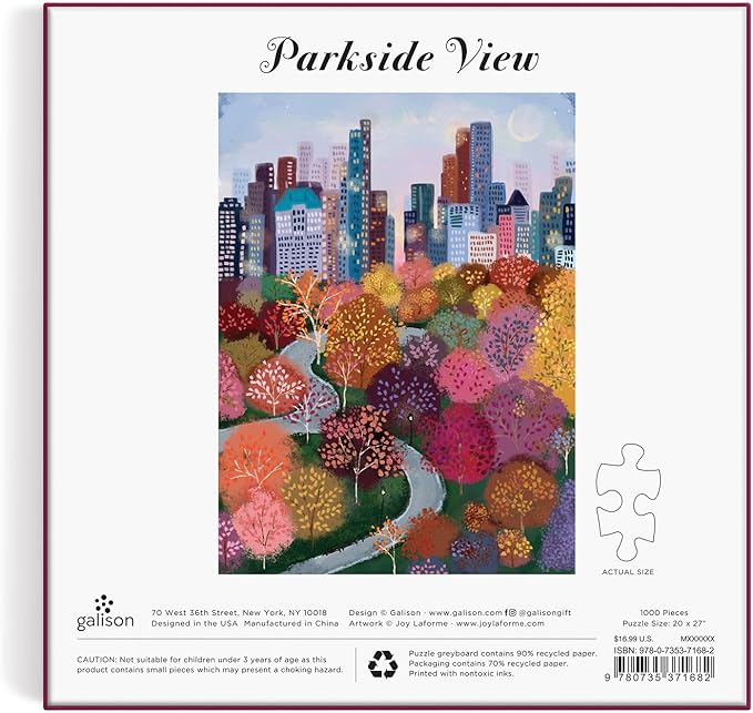 GALISON Parkside View 1000 Pc Puzzle In a Square Box