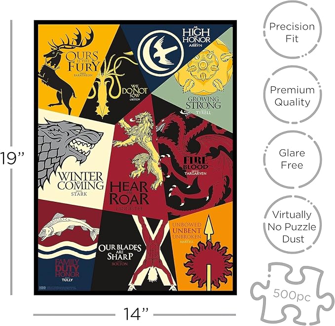 AQUARIUS Game of Thrones Motto Puzzle (500 Piece Jigsaw Puzzle)