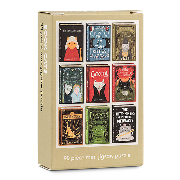 HAPPILY, Book Cats - 99 Piece Mini Jigsaw Puzzle