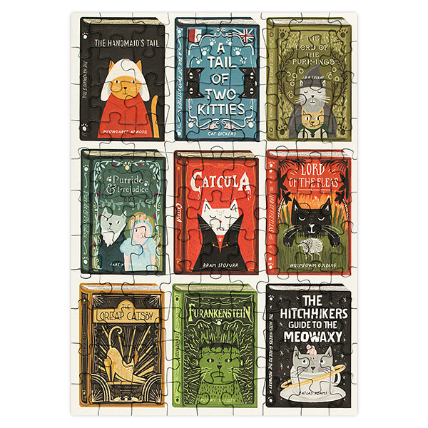 HAPPILY, Book Cats - 99 Piece Mini Jigsaw Puzzle