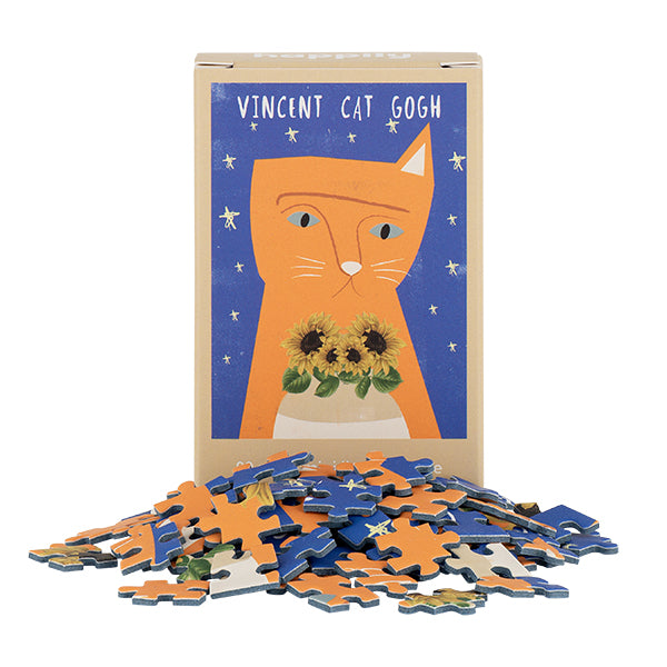 HAPPILY Vincent Cat Gogh - 99 Piece Mini Jigsaw Puzzle