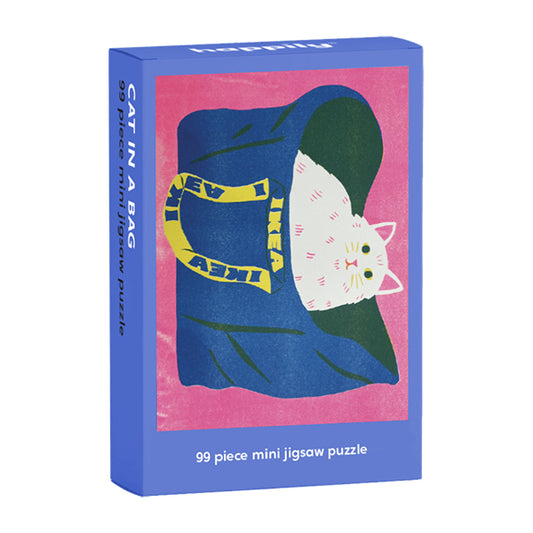 HAPPILY Cat in a Bag - 99 Piece Mini Jigsaw Puzzle