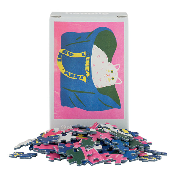 HAPPILY Cat in a Bag - 99 Piece Mini Jigsaw Puzzle