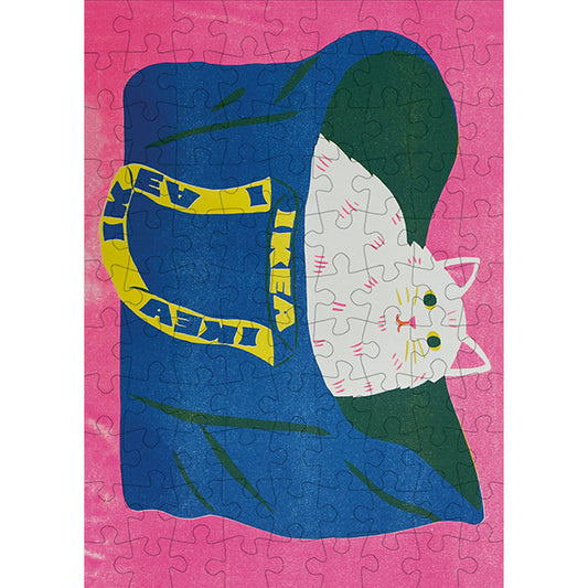 HAPPILY Cat in a Bag - 99 Piece Mini Jigsaw Puzzle